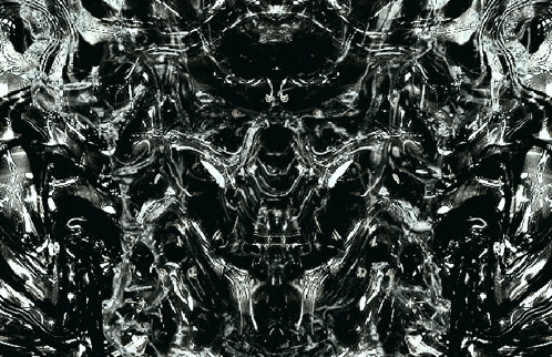 a black and white photo of a kaleidoscope .
