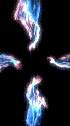 a painting of a cross with a black background