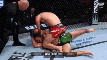 a ufc fight between dawson and garcia is being broadcast on espn
