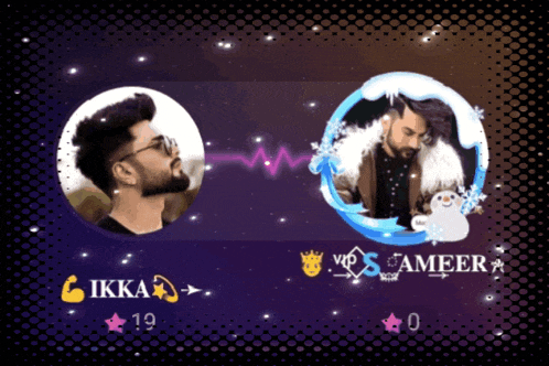 a picture of two men with the names ikka and sameer on it