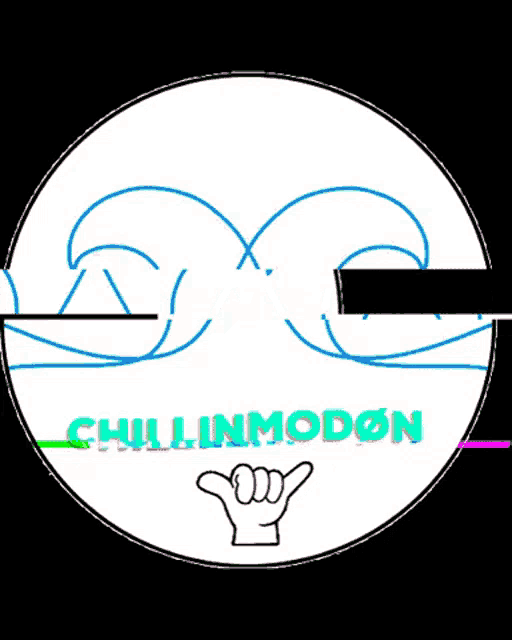 a logo for chillinmodon with a wave and a hand