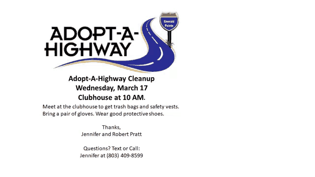 a poster for adopt-a-highway on march 17