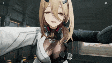 a screenshot of a video game shows a girl with blonde hair and a white jacket with the number 3 on it