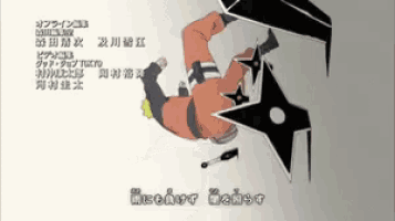 a cartoon of a man falling down with a ninja star in the background