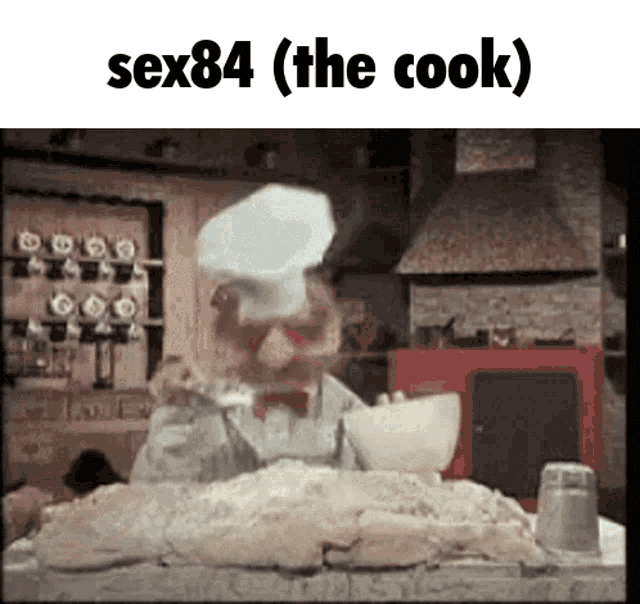 a picture of a chef with the words sex84 ( the cook )