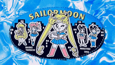 a poster for sailor moon shows a girl with long hair