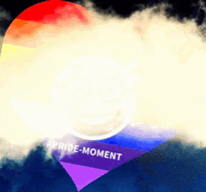 a rainbow heart with a smiley face and the words pride-moment on it