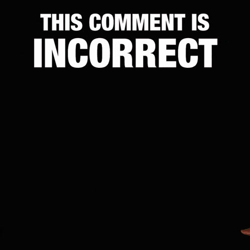a man in a brown coat stands in front of a black background that says " this comment is incorrect "
