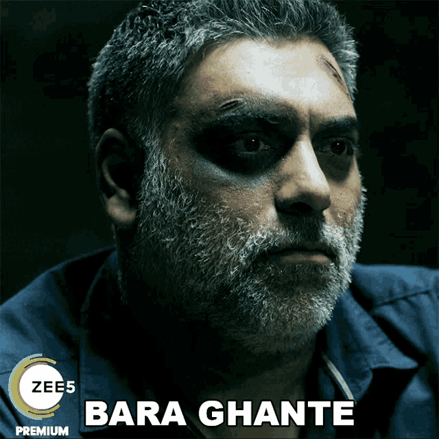 a poster of a man with a beard and the words bara ghante