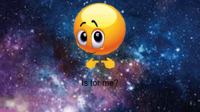 a smiley face with the words is for me on the bottom