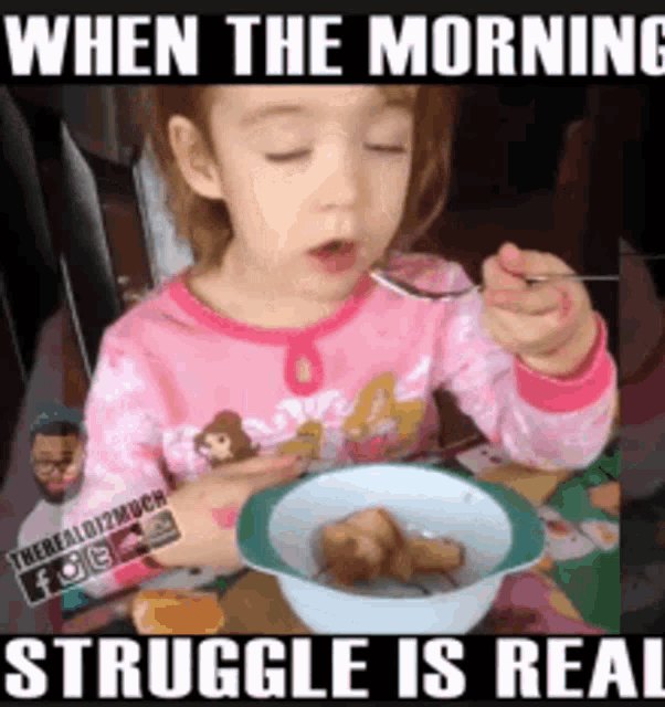 Morning Struggle Is Real Eating GIF - Morning Struggle Is Real Eating Sleeping GIFs