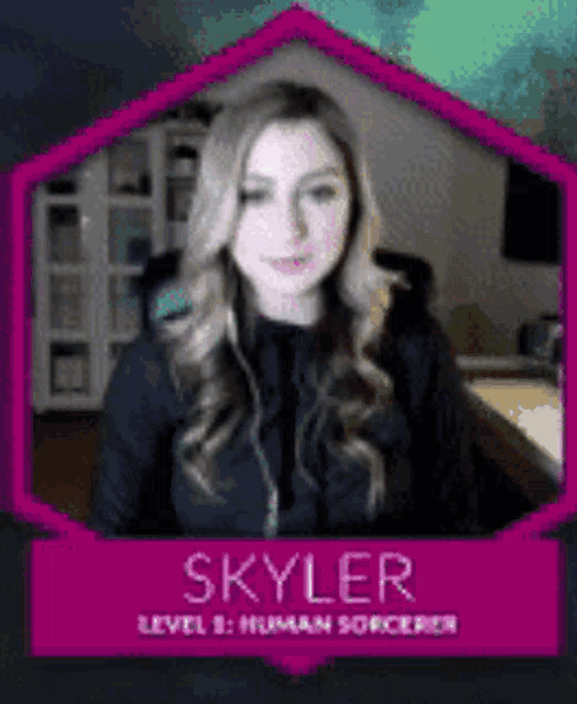 a picture of a woman with the name skyler