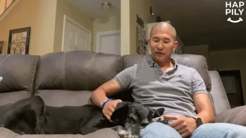 Petting A Dog Happily GIF - Petting A Dog Happily Chilling GIFs