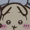 a close up of a cartoon dog 's face with antlers and a smiley face .