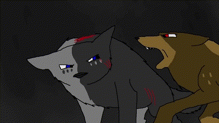 a cartoon drawing of a dog 's paws walking on a gray surface .