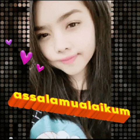 a picture of a girl with the words " assalamualaikum " above her