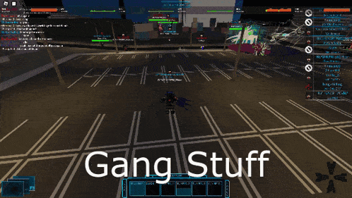 a screenshot of a video game with the words gang stuff