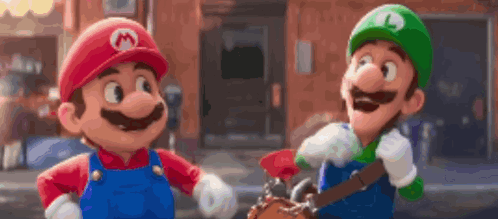 Mario And Luigi Fist Bump GIF - Mario And Luigi Fist Bump Mario And Luigi Fist Bump GIFs