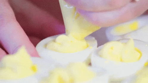 Filling Deliciously Creamy Deviled Eggs GIF
