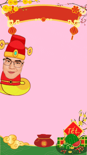 a greeting card for the year 2025 with a man in a red hat and glasses