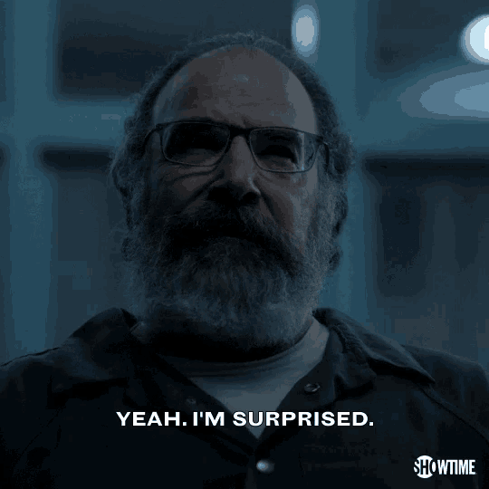 a man with a beard and glasses says yeah i 'm surprised showtime