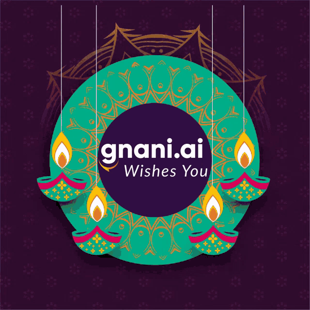 a gnani.ai wishes you greeting card with candles in a circle