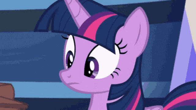 twilight sparkle from my little pony is making a funny face