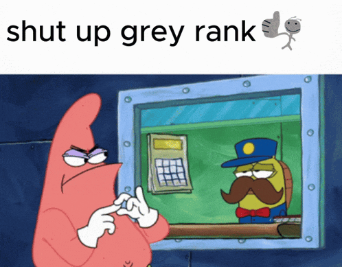 a cartoon character says shut up grey rank in front of a calculator