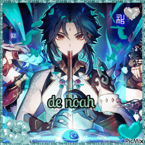 a picture of an anime character with the name de noah