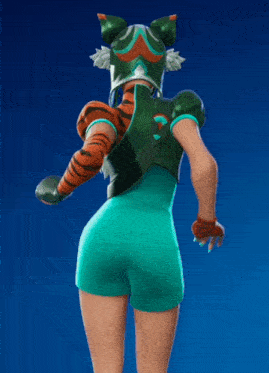a woman wearing a green and orange outfit with the number 3 on her back