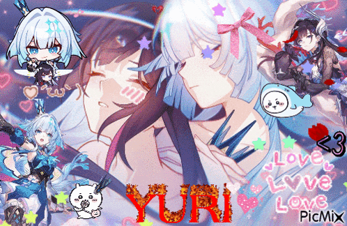 a collage of anime characters and the name yuri