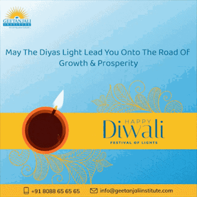 a poster for diwali festival of lights with a candle on it