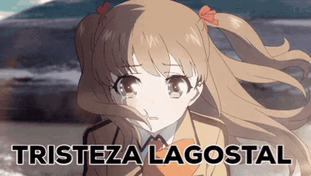 a picture of a girl with the words tristeza lagostal in the corner