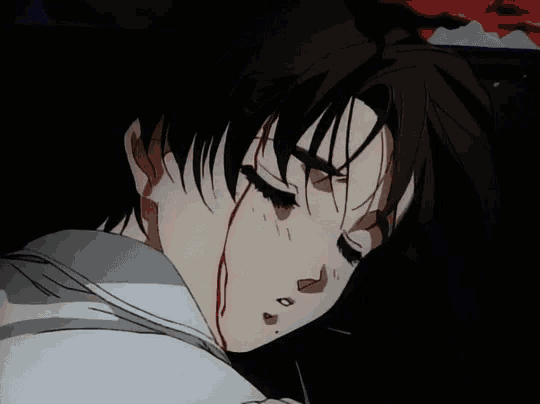 a person with blood coming out of their nose