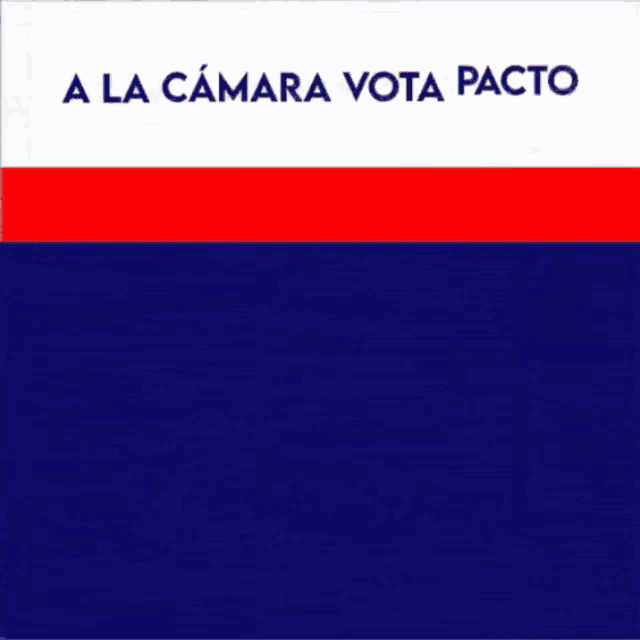 a poster that says " a la camara vota pacto " on it