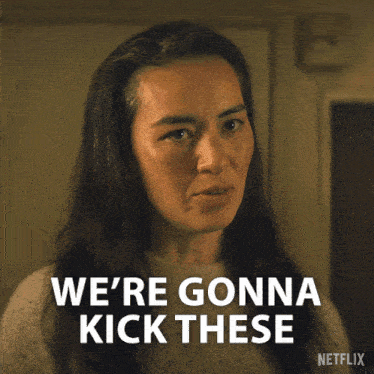 a picture of a woman with the caption " assholes out of our home " by netflix
