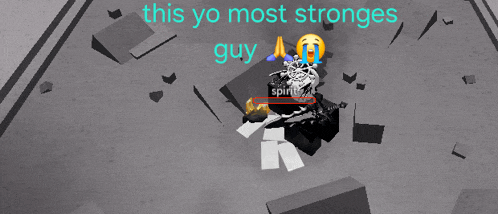 a screenshot of a video game with the words this yo most stronges guy
