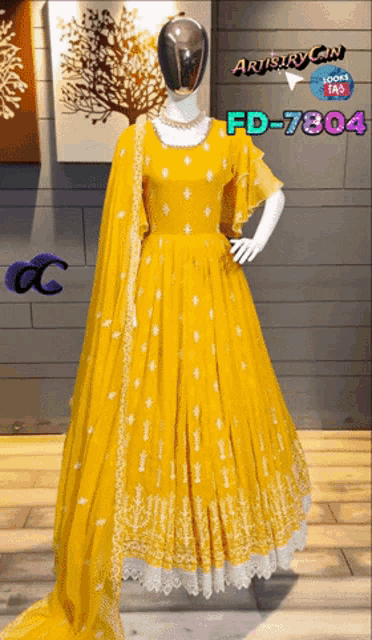 Georgette Gown Yellow Gown GIF