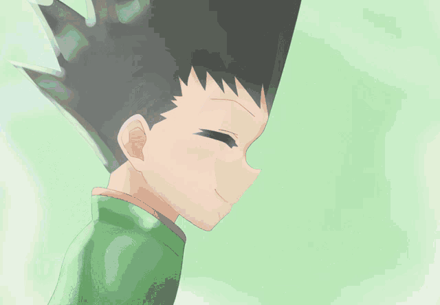 a drawing of gon and killua kissing with the number 21 written on the bottom