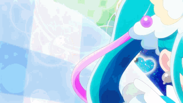 a close up of a cartoon character with a heart on her face