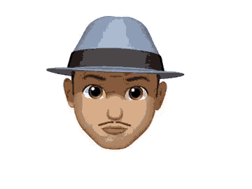 a cartoon man is wearing a blue hat and a mustache .