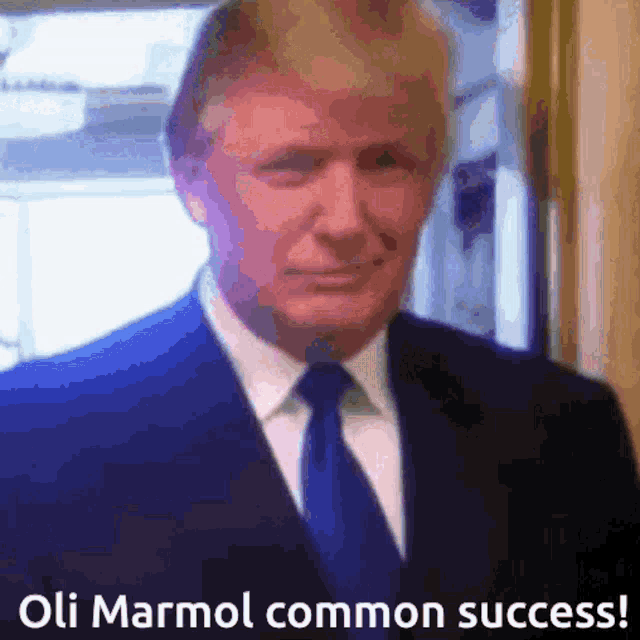a picture of donald trump with the words oli marmol common success below him