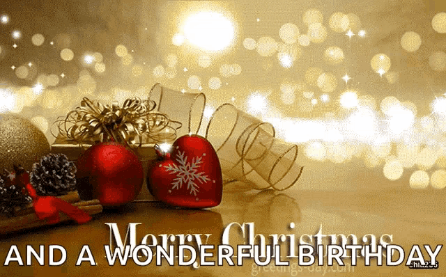 a merry christmas and a wonderful birthday greeting