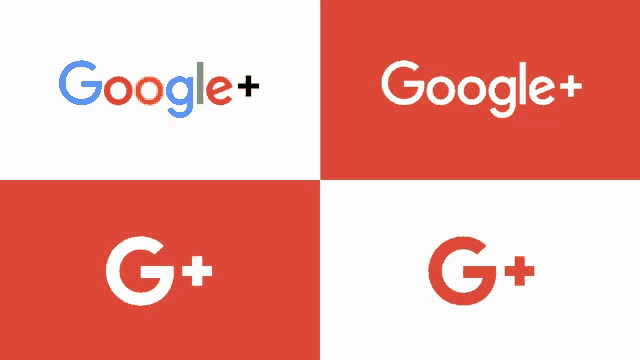 four different versions of the google+ logo