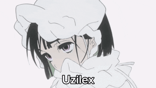 a drawing of a girl with the word uzilex on the bottom