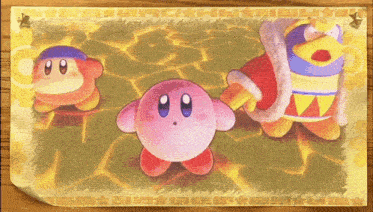 a drawing of kirby and king dedede from kirby