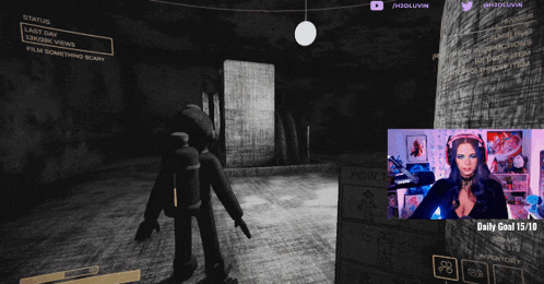 a screenshot of a video game shows a woman talking on a screen