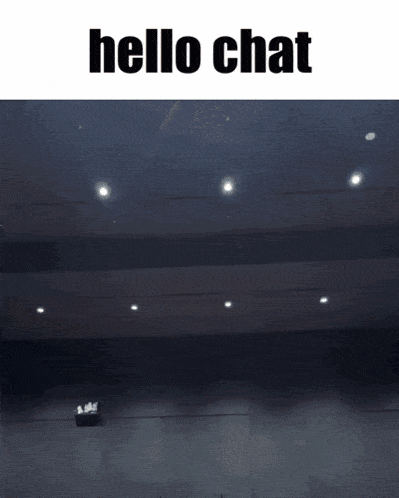 a picture of a room with the words hello chat on the top