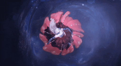 a woman in a white dress is dancing in a flower