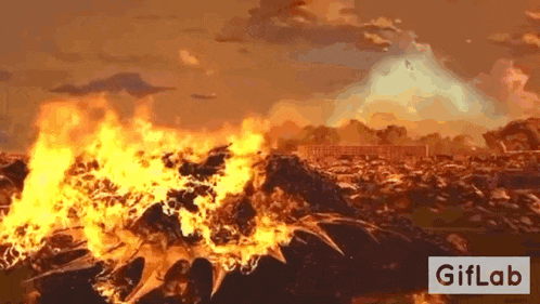 a giflab logo can be seen in the corner of a picture of fire